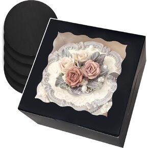 qiqee Halloween Black Tombstone Cake Boxes 10x10x5 inch Bakery Box with Window 12packs Pastry Box For Halloween in Saudi Arabia