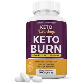 Keto Advantage Keto Burn Pills 1275MG New & Improved Formula Contains Apple Cider Vinegar Extra Virgin Olive Oil Powder Green Tea Leaf 60 Capsules