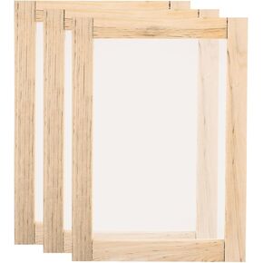 HARFINGTON 3pcs Silk Screen Printing Frame Small 10x14 Inch Wood Reusable Washable Screen Print Tool Start Kit with 120 Mesh for Beginners T-Shirts Screen Printing