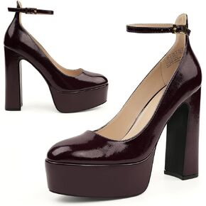 JENN ARDOR Platform Heels for Women Chunky Heel Closed Toe High Heels Block Heel Ankle Strap