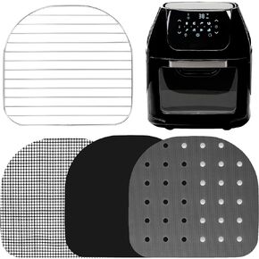 Air Fryer Dehydrator Rack Replacement for Chefman 6.3 Quart, Power XL Airfryer Pro 6qt, Power XL Vortex Pro 10 qt, Caynel 6qt Airfryer Oven Removable Trays and Reusable Liners by INFRAOVENS