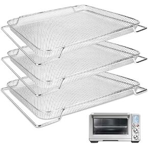 Air Fryer Basket Replacement for Breville Smart Oven Air Fryer Pro, 3Pcs Stainless Steel Mesh Baskets Air Fryer Accessories Basket for Oven - Dishwasher and Over Safe