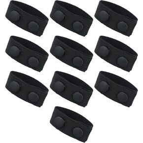 PEUTIER 10pcs Belt Keepers for Duty Belt, Nylon Belt Loop Keeper Police Belt Keepers with Double Snaps Fixing Duty Belt Accessories for 2-2.5in Wide Belts Police Law Enforcement Security