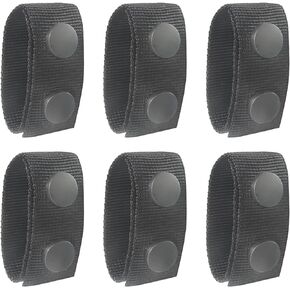 Nylon Duty Belt Keepers with Double Snaps for 1.5/1.75/2/2.25 inch Wide Police Security Web Belt Accessories,Tactical Belt Holder Retainer (6 Pack)