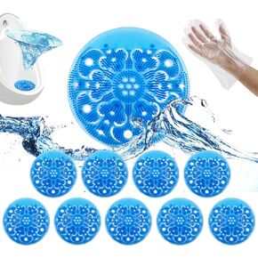 10 Pack Urinal Screens Deodorizer,Anti-Splash Urinal Screens with Free Gloves,For Urinals In Restrooms,Restaurants,Office,Schools,Blue,Ocean