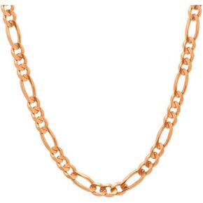PORI JEWELERS 10K Rose Gold 5.5MM Figaro 3+1 Link Chain Necklace - Available Sizes 18"-30"