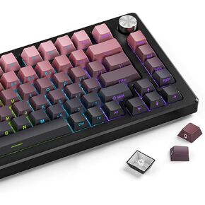 Shine Through PBT Keycaps, Double Shot Side Printed Keycaps,Cherry Profile Dye-Sub Key Caps, Japanese Anime Keycap Set for Mechanical Keyboards with MX Switches- Only Keycaps