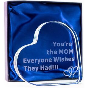 Mothers Day Gifts, Gifts for Mom, Mom Gifts, Engraved Glass Heart Plaque, You're The Mom Everyone Wishes They Had