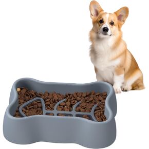 Ankilo Slow Feeder Dog Bowl, Slow Down Pets Eating, with 35 Strong Suction Cups, Dog Feeding Bowls Prevents Overeating, Puppy Training, Medium, Small Breeds, Wet Dry Food