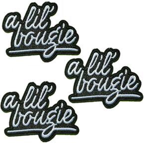 Yerchic A Lil' Bougie Patch Iron On Sew On Embroidered Patches for Jacket Shirts Jeans Backpack Sewing Decorating DIY Craft 2.9 * 2.2IN(3 pcs)