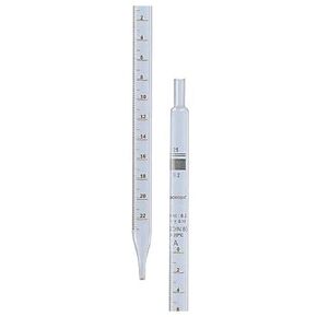 Borosil® Reusable Class A Serological Pipettes (Pipets) with Permanent Amber Graduations and Individual Serial Numbers, Individual Certificate, 5mL (0.1ml Intervals), 10/CS