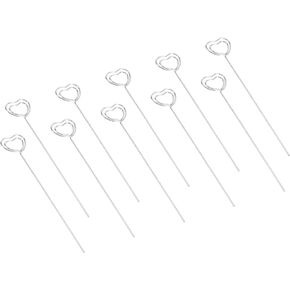 PATIKIL 4.7 Inch Metal Wire Place Card Holder, 30 Pack Photo Picture Floral Picks Heart Shape Clips for Party Meeting Wedding Displaying DIY, Silver Tone