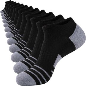 COOVAN 12 Pack Mens Cushion Ankle Socks Men Low Cut Comfort Breathable Casual Socks（12 Pairs ）