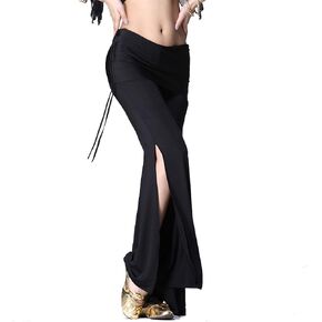 ZLTdream Women's Belly Dance Slit Pants Milk Silk