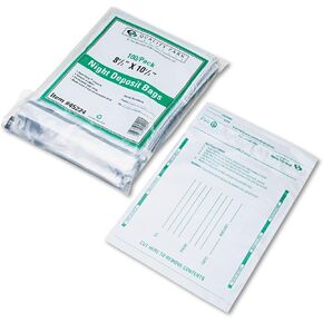 Quality Park Cash Handling Bags (QUA45224), White, 8-1/2 x 10-1/2