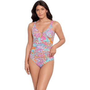 Lauren Ralph Lauren Amara Patchwork Ring Over-The-Shoulder Underwire Tankini