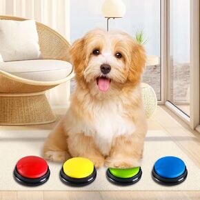 Crosseagle 4 Color Dog Communication Talking Button Set - 30 Seconds Repeatable Dog Speaking Buttons, Easy to Use Buttons for Dogs toCommunicate, Talking Buttons for Dogs Gift Set