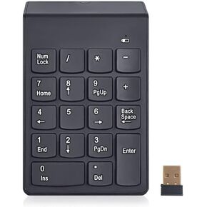 USB Numeric Keypad Wireless Number Pad 18 Keys Mini Digital Keyboard for iMac/MacBook Air/Pro Laptop PC Notebook Desktop