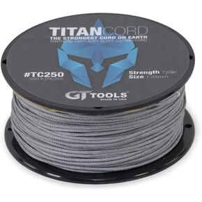 GT Tools Titan Cord Auto Glass Cutting Line The Strongest Auto Glass Removal Synthetic Fiber Cutting Cord on Earth - 250ft Spool