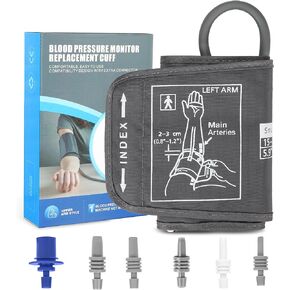 5.9"-9.5" Small Blood Pressure Cuff Arm - BP Replacement Cuff for Individuals with Thin Tiny Upper Arms, 6 Size Connectors Compatible with Omron and Other Brands, Workable with Your Own Adapter