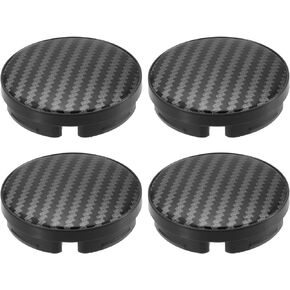 ACROPIX 58mm 4 Clips Vehicle Wheel Rim Hub Center Caps Cover with Black Carbon Fiber Pattern Sticker Black - Pack of 4