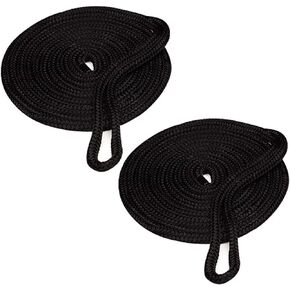 Amarine Made Double Braided Nylon Dock Lines 7700 lbs Breaking Strength (L:20 ft. D:5/8 inch Eyelet: 15 inch) 2 Pack of Marine Mooring Rope Boat Dock Lines Working Load Limit:1540 lbs