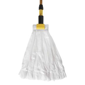 Rubbermaid Commercial Large Disposable Mop- 5 Inch Headband, Janitorial Cleaning Supplies and Equipment for Mopping, White