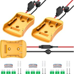 3 Packs Power Wheels Adapter for Dewalt 20V Battery Adapter Power Wheels Battery Conversion Kit with Switch, Fuse & Wire Terminals, 12AWG Wire, Power Connector for DIY RC Car Toys and Robotics