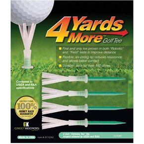4 Yards More Golf Tee - 4" Extreme (4 Green Tees)