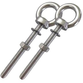 HYXXYY Stainless Steel Eye Bolt, 2pack M8 Shoulder Eye Bolts 5/16" X 3.15"with Nuts and Washer Thread Lifting Ring Eyebolt