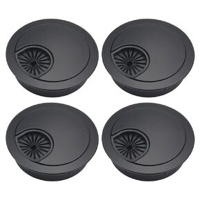 Yinpecly 4 PCS Metal Desk Grommet 2-1/8 Inch (53 mm) Zinc Alloy Cable Cord Hole Cover for Office Computer Table Wire Cord Cable Managing&Hiding, Brushed Silver