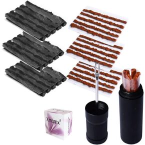 Xmomx Bike Tubeless Tire Tyre Repair Kit Plugger Plugs Tool Repair Tires Fix Flat Puncture MTB and Road Mountain Bicycle +35 Strips (15 x1.5 mm + 5 x 2.5 mm +15 x 3.5 mm)