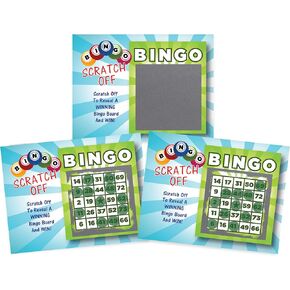 My Scratch Offs Bingo Scratch Off Game Cards Casino Night Party 26 Cards (24 Non Bingo, 2 Bingo)