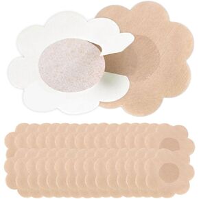 Loske 30 Pieces Nipple Covers, Invisible Adhesive Nipple Covers for Women, Pasties Bras for Women, Disposable Breast Covers
