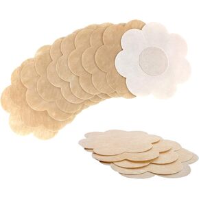 SUREMATE Nipple Covers Disposable Breast Pasties Nippleless Fabric Petal Adhesive Braless Nipplecover for Women 6-Pair
