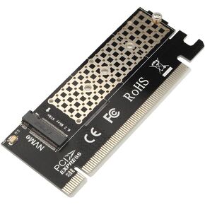 Futheda M-Key PCIe Adapter M.2 NVME SSD to PCI Express Adapter Card for PC/2U Hight Server, PCIE GEN3 Full Speed Support PCIe X4 X8 X16 Slot, Support M.2 SSD 2230 2242 2260 2280