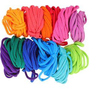 Parliky 192pcs مرن مضفر حبل وعاء حامل عدة النسيج للأطفال Pez عبوات هوك وحلقة الوقايات هدايا عيد ميلاد الفنون تلوح في الأفق حلقات الحرف إعادة ملء اللوازم الحرفية الاكريليك مرونة الطفل