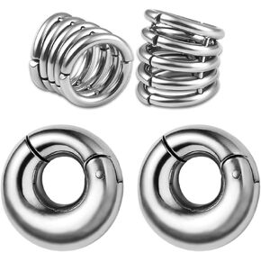 Casvort 2 قطعة هيبوالرجينيك 316 الفولاذ المقاوم للصدأ الفضة بساطتها الأذن الشماعات الوزن مع 00G مكدس حلقة الفص الكفة مقاييس الأذن المقابس in Kuwait