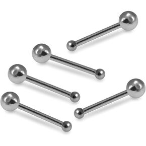 Pack of 5 Pieces Plain Ball Top 22 Gauge 925 Sterling Silver Ball End Nose Stud