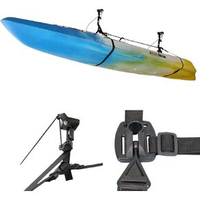 Akuna Quickfit Ceiling Hoist Kayak Storage System for Fishing Kayaks, Kayaks, Canoes, Ladders, Bikes + More Easy Lifting + Heavy Duty Storage Holds 100 lbs at Upto 12 ft. New Safe Design