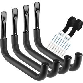 Garage Storage Kayak Hooks, 39 CM Wall Mount Surfboard Rack, 4 Pack Heavy Duty Canoe Hanger, Each Hook Max Load 45 KG