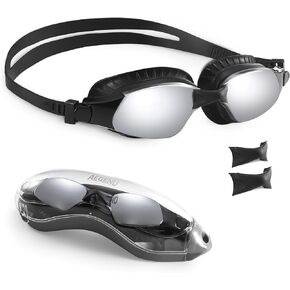 Aegend Swim Goggles, Swimming Goggles with Upgraded Anti-Fog Technology, No Leaking Soft Silicone For Adult Women Men Youth