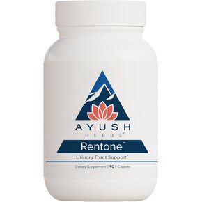 Ayush Herbs Rentone, Ayurvedic Urinary Tract and Kidney-Support Supplement, All-Natural Herb and Mineral Blend with Cranberry, Vitamin B6, Tribulus, and Holy Basil, 90 Vegetarian Caplets