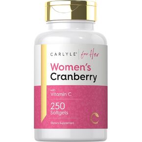 Carlyle Cranberry Pills for Women | 250 Softgels | Supplement with Vitamin C | Non-GMO, Gluten Free | for Her