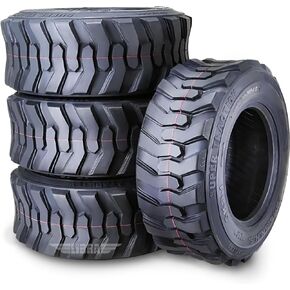 Set 4 Super Guider Heavy Duty 10-16.5/12 Ply SKS1 Industrial Skid Steer Tire w/Rim Guard