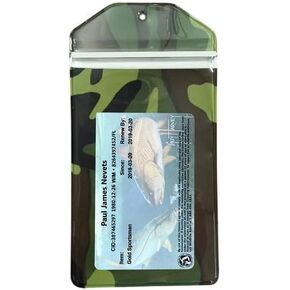 3 Pack, Camouflage, Vertical, Zipped, Hunting & Fishing License Holder, Deer Tag, Made in USA