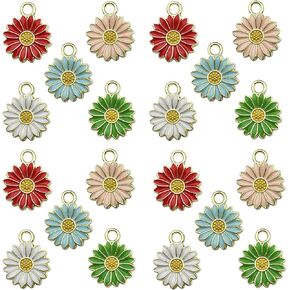 Xeahung 50Pcs Cherry Blossom Pendant Flower Pendant Charms for Jewelry Making Flowers Earring Necklace Bracelet Adults DIY Art Craft Projects Christmas Birthday Gifts