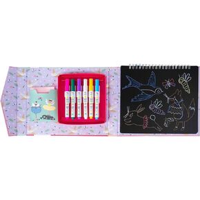 Floss & Rock Enchanted Chalkboard Sketchbook for Ages 3 and Up, 8.26-inch Length, Learning Materials