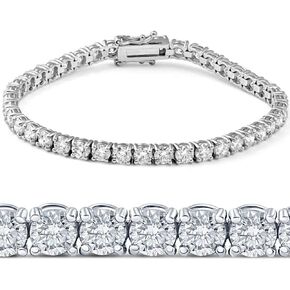 Pompeii3 14K White Gold 11 Ct T.W. Lab Grown Round Diamond Tennis Bracelet 7"