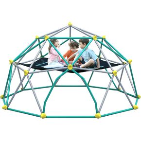 مركز لعب متسلق على شكل قبة هندسية بطول 10 أقدام من Miscoos، برج قبة لتسلق الأطفال مع أرجوحة، فولاذ مقاوم للصدأ والأشعة فوق البنفسجية يدعم 1000 رطل in Kuwait